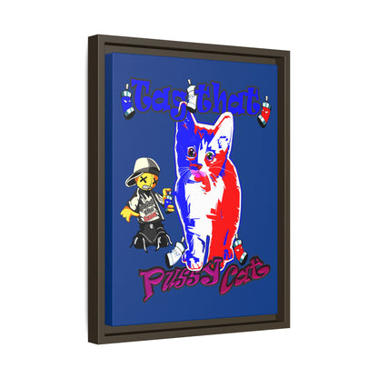 tag that - framed canvas art (dark blue)