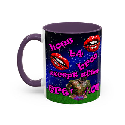 hoes b4 bros - Accent Mug ('snoops' background)