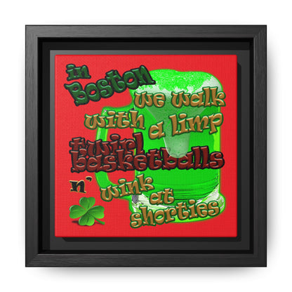 celtics logo - framed canvas art (red)