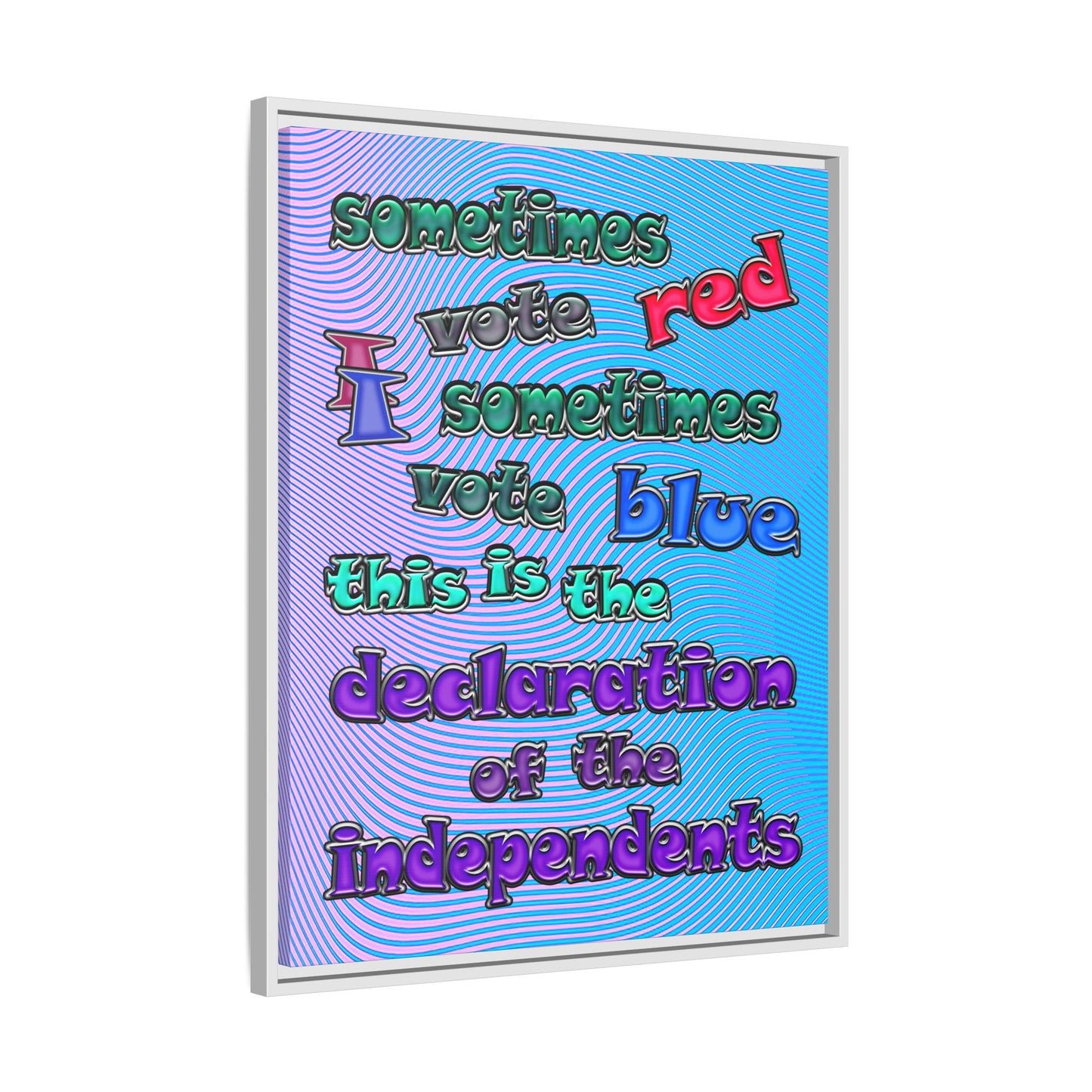 declaration of the independents - framed canvas art (light blue-purple wave)