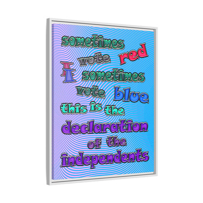 declaration of the independents - framed canvas art (light blue-purple wave)