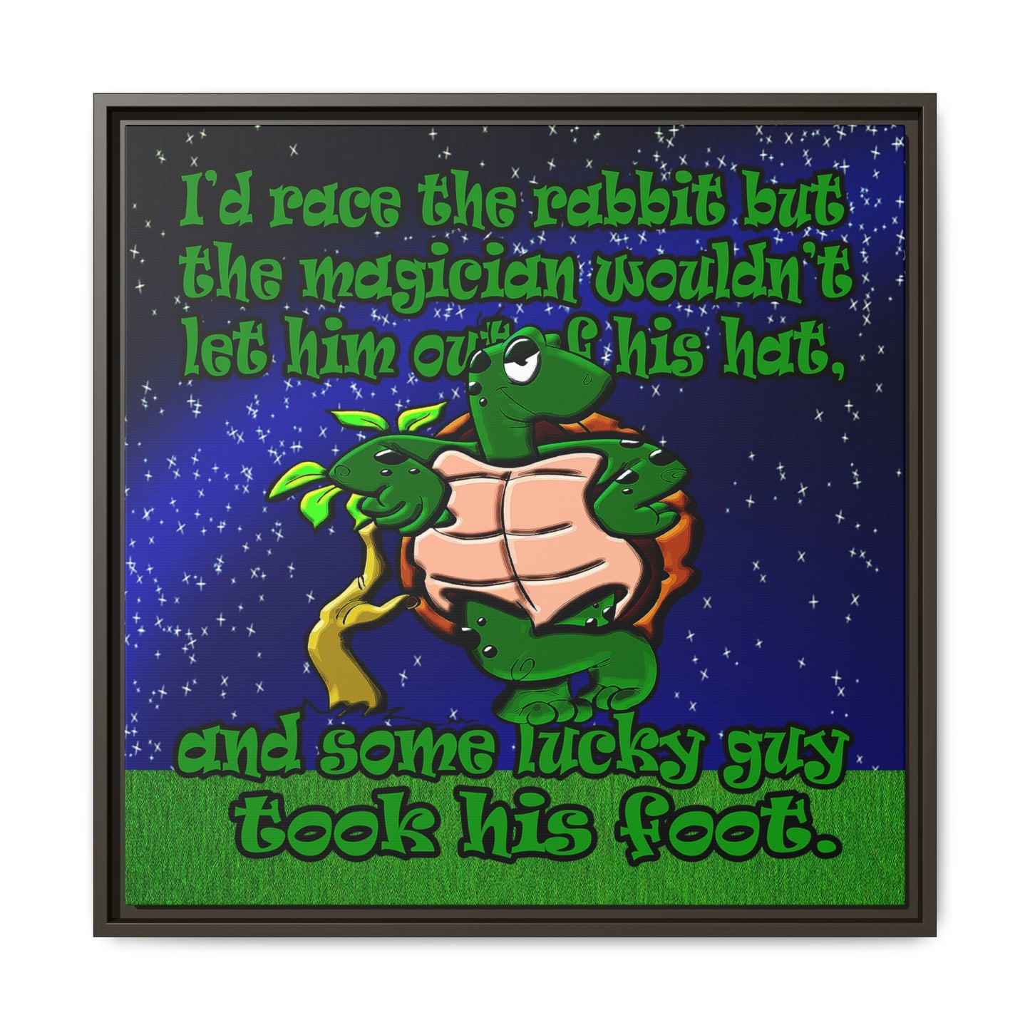 turtle race - framed canvas art ('snoops' background)