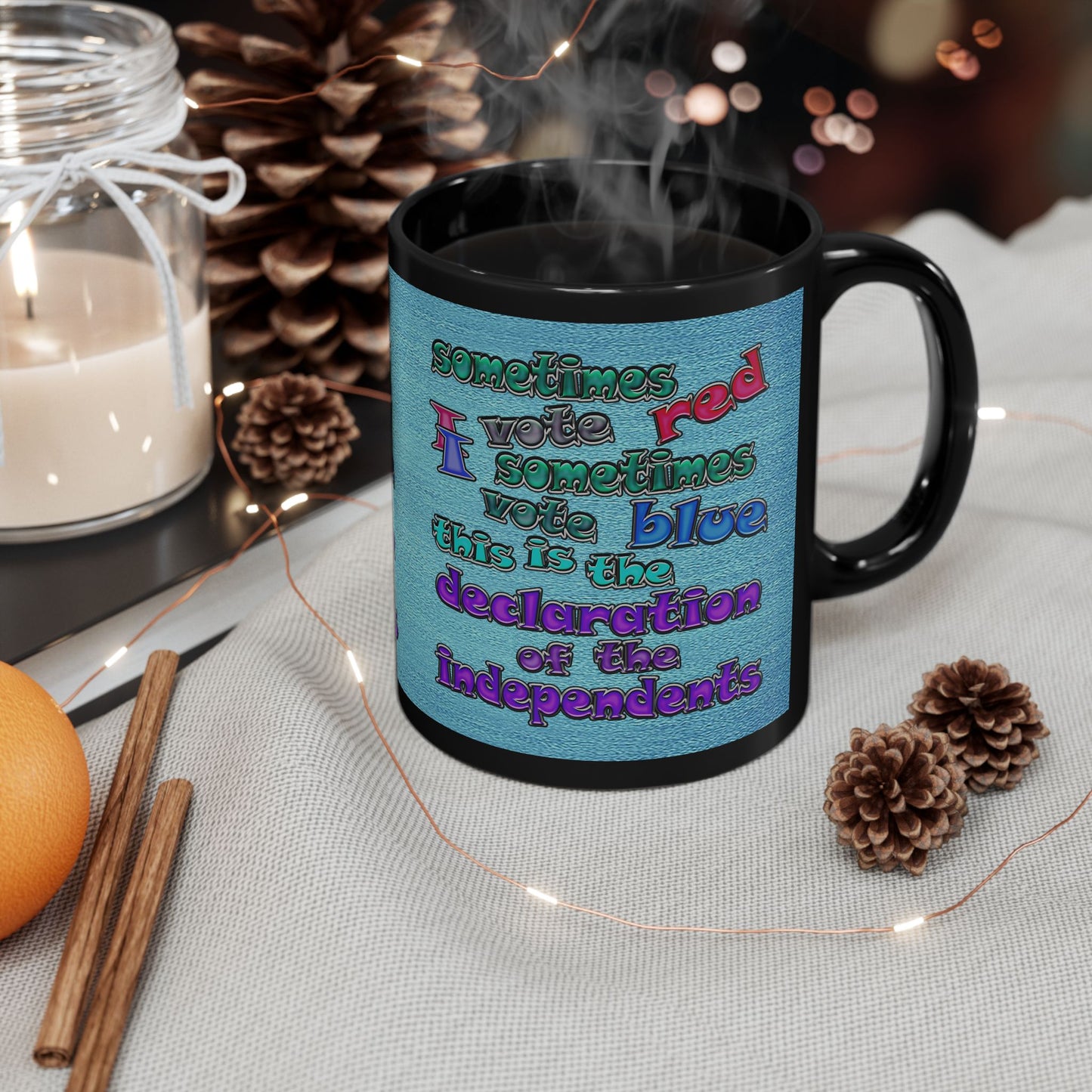 declaration of the independents - Black Mug (faded blue)
