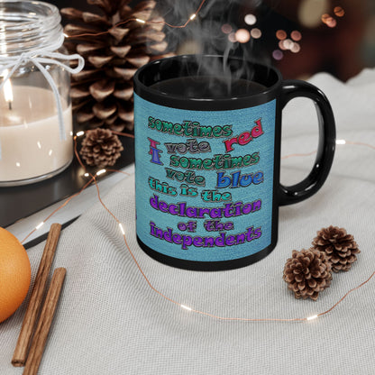 declaration of the independents - Black Mug (faded blue)