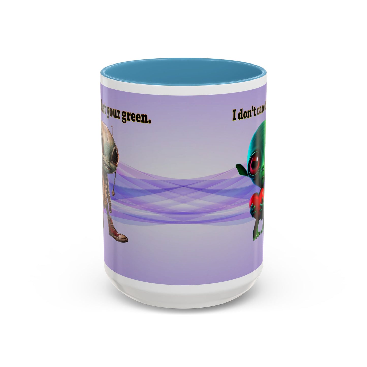 I don't care that your grey - Accent Mug (light blue-pink wave)