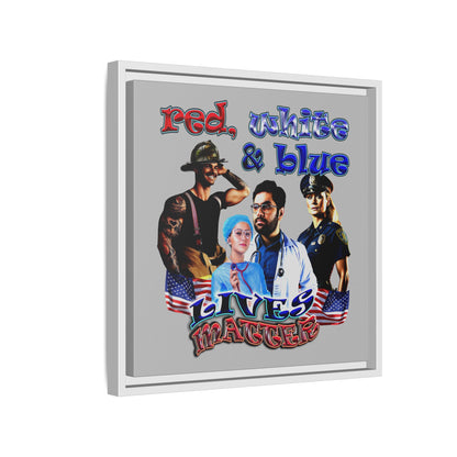 rw&b lives matter - framed canvas art (light grey)