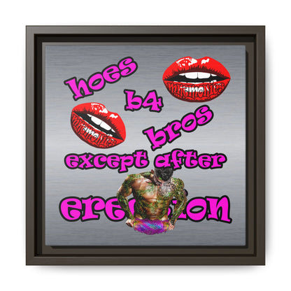 hoes b4 bros - framed canvas art (brushed nickel)