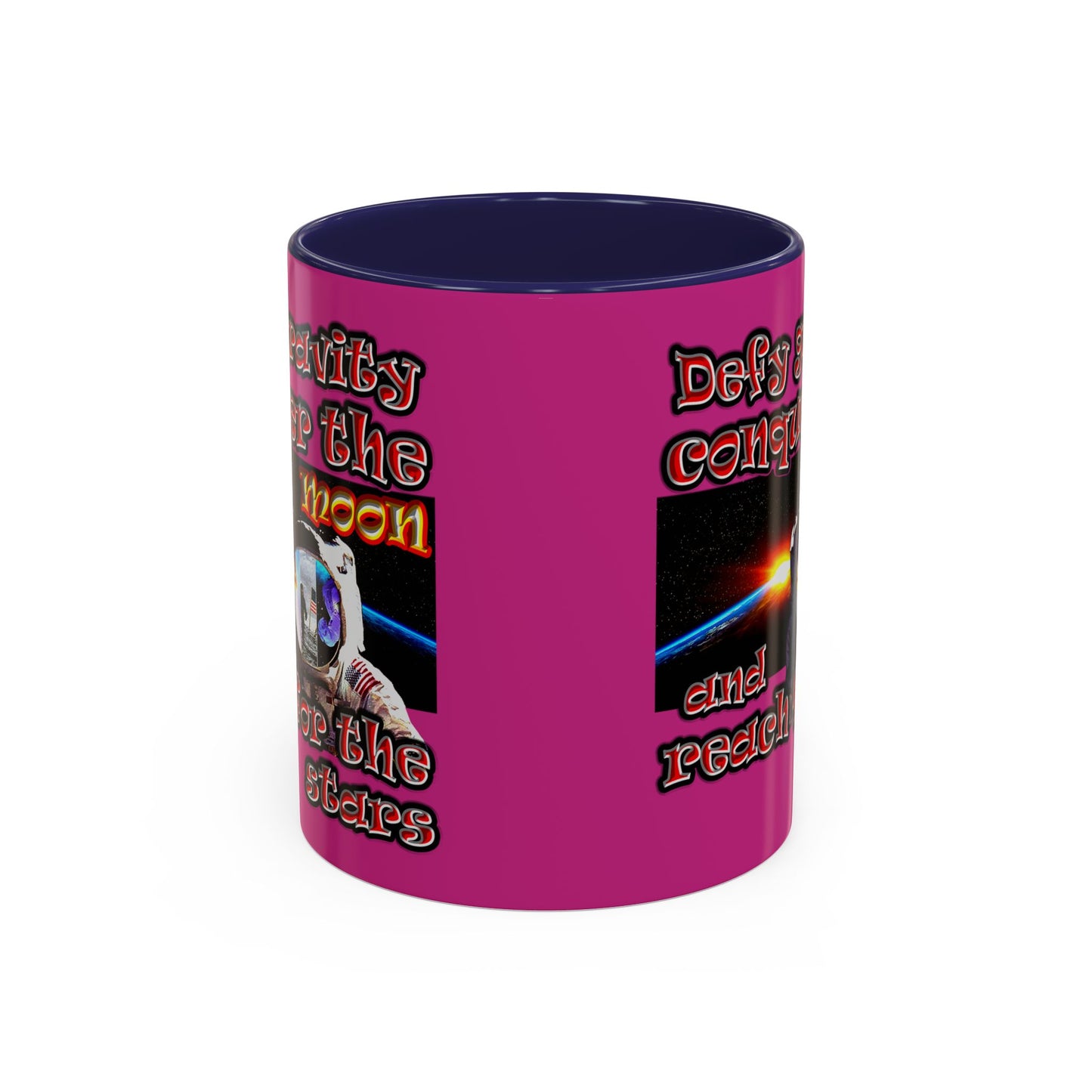 defy conquer reach - Accent Mug (pink)