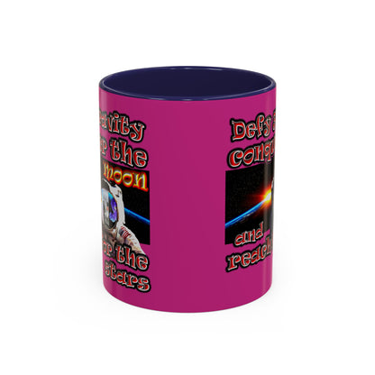defy conquer reach - Accent Mug (pink)