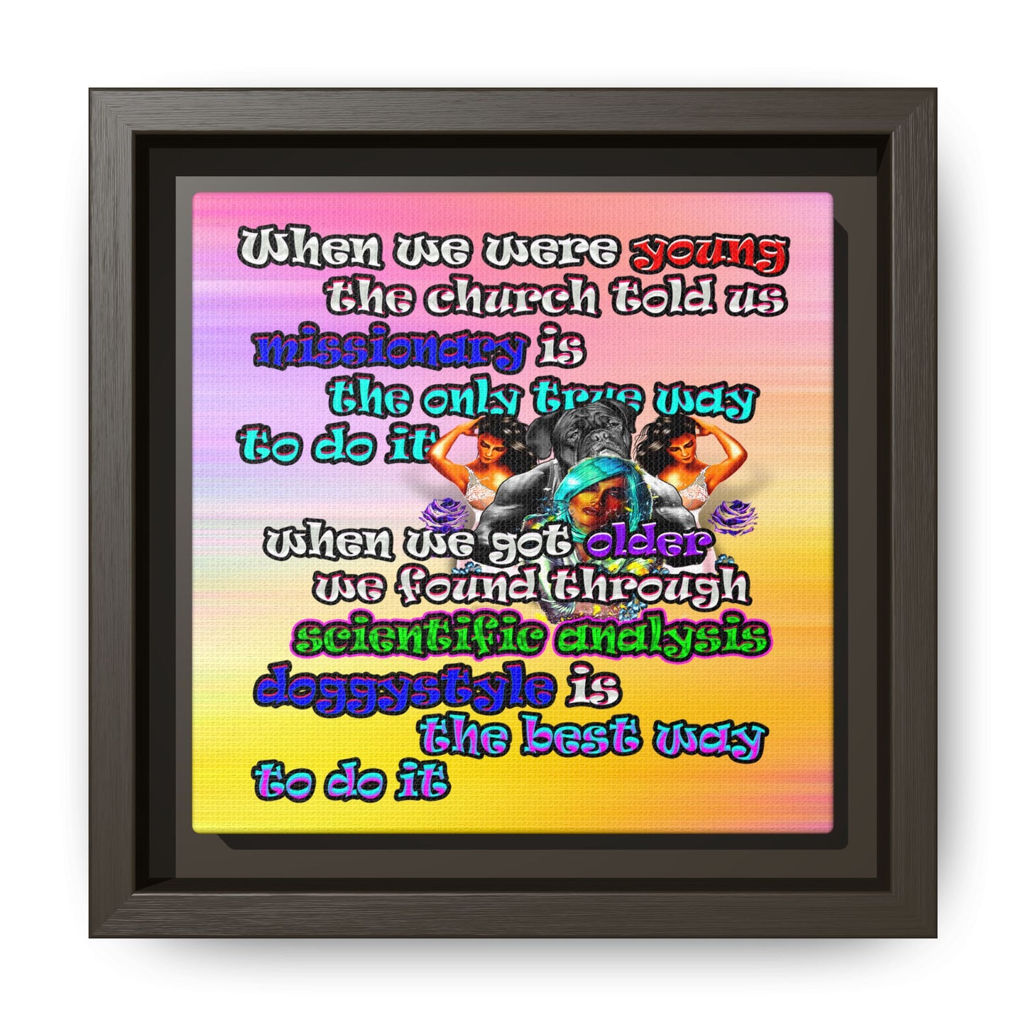 doggystyle - framed canvas art (color blur)