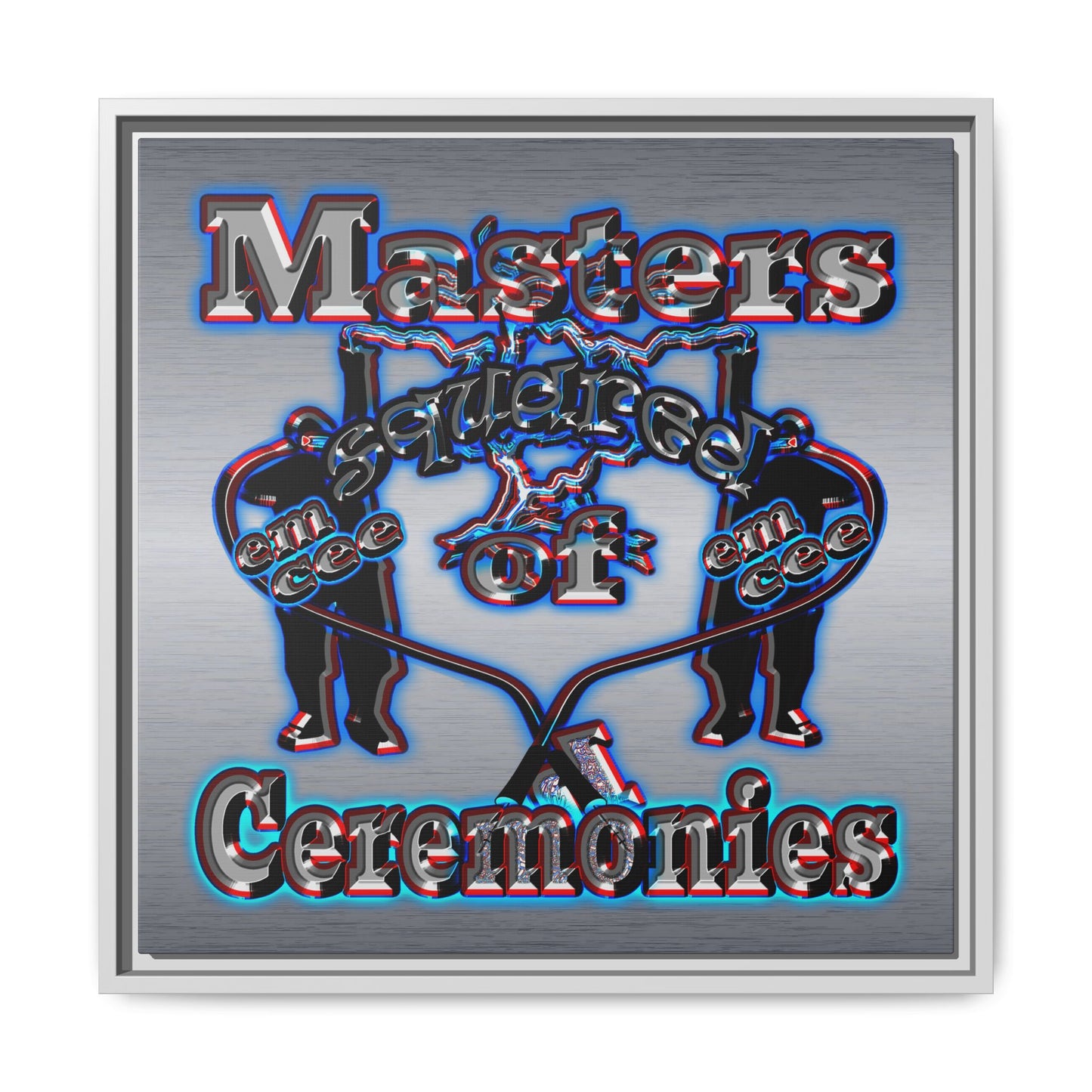 em cee squared - framed canvas art (brushed nickel)