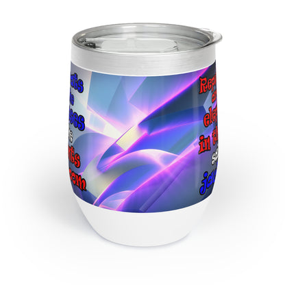 donkeys and elephants - Chill Wine Tumbler (grey-pink wave)