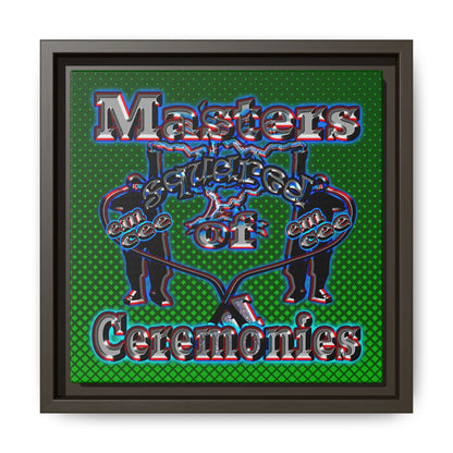 em cee squared - framed canvas art (logo green)
