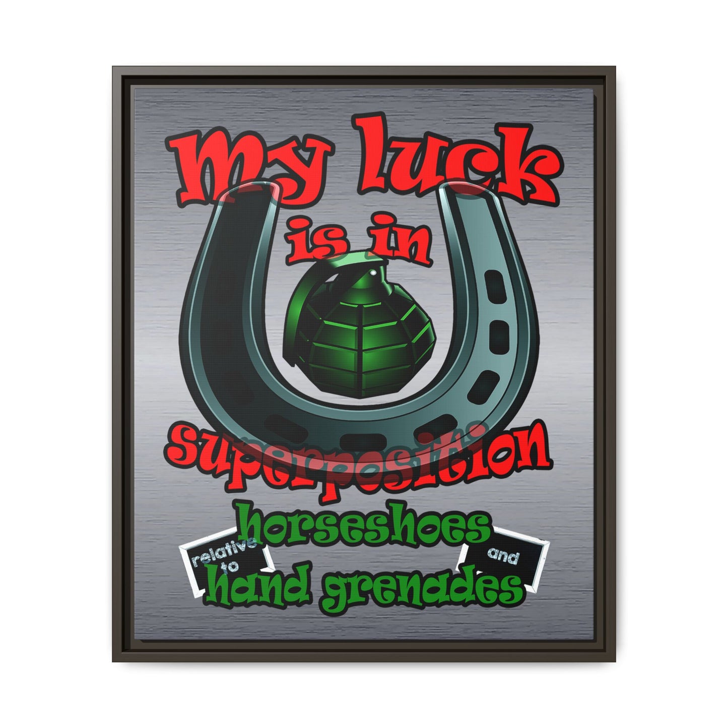 my luck - framed canvas art (brushed nickel)