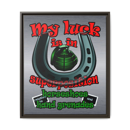 my luck - framed canvas art (brushed nickel)
