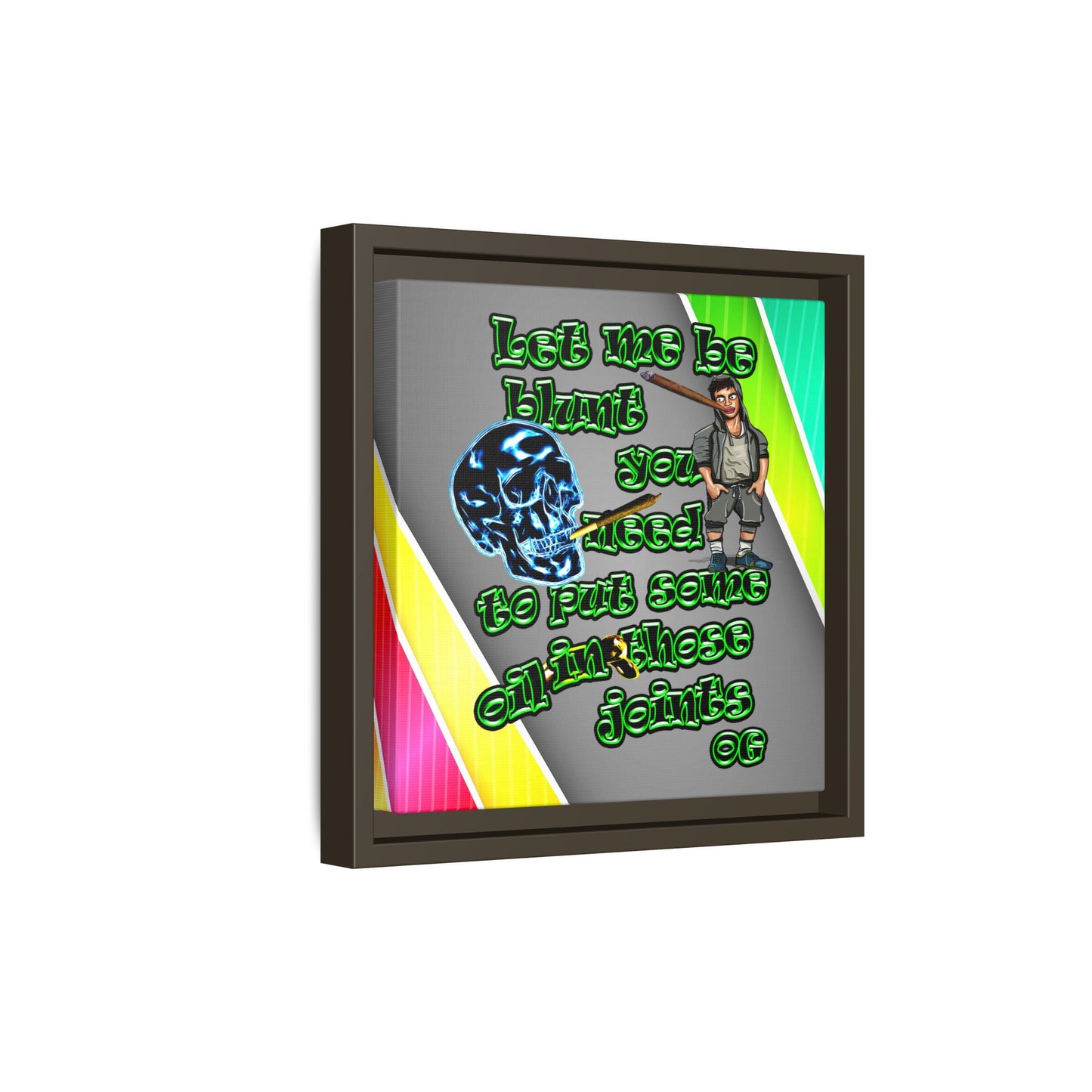 og - framed canvas art (rainbow split)