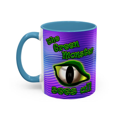 green monster - Accent Mug (purple wave)
