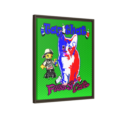 tag that - framed canvas art (logo green)