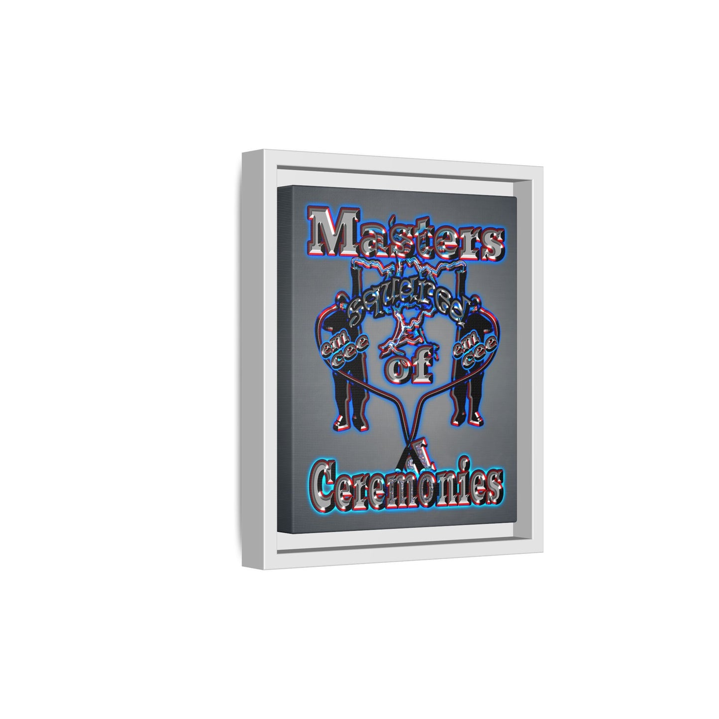 em cee squared - framed canvas art (grey-light grey)