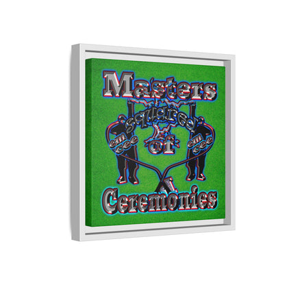 em cee squared - framed canvas art (green turf)