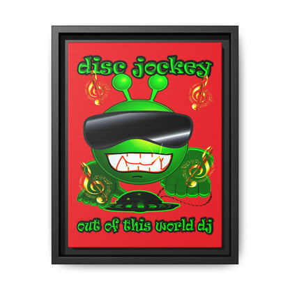 disc jockey - framed canvas art (red)