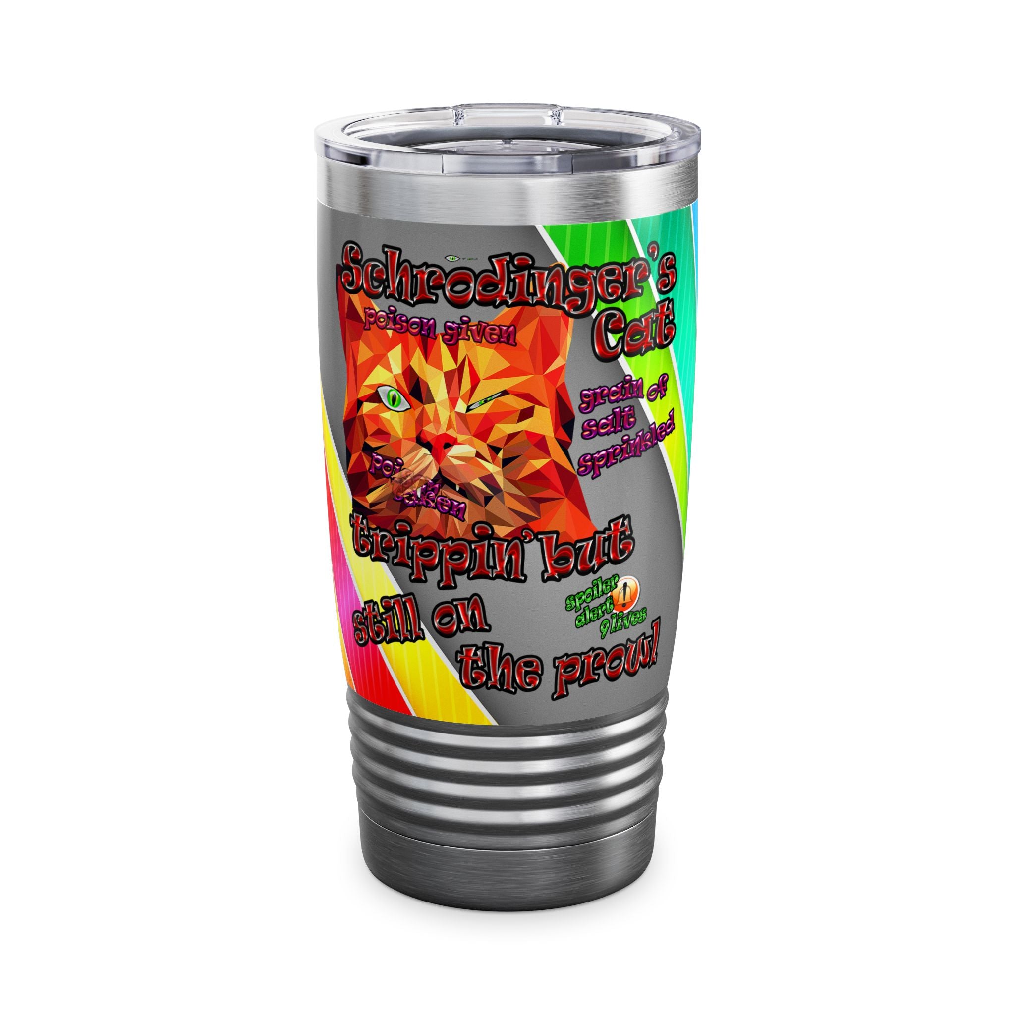 schrodinger's cat - Ringneck Tumbler, 20oz (rainbow split)