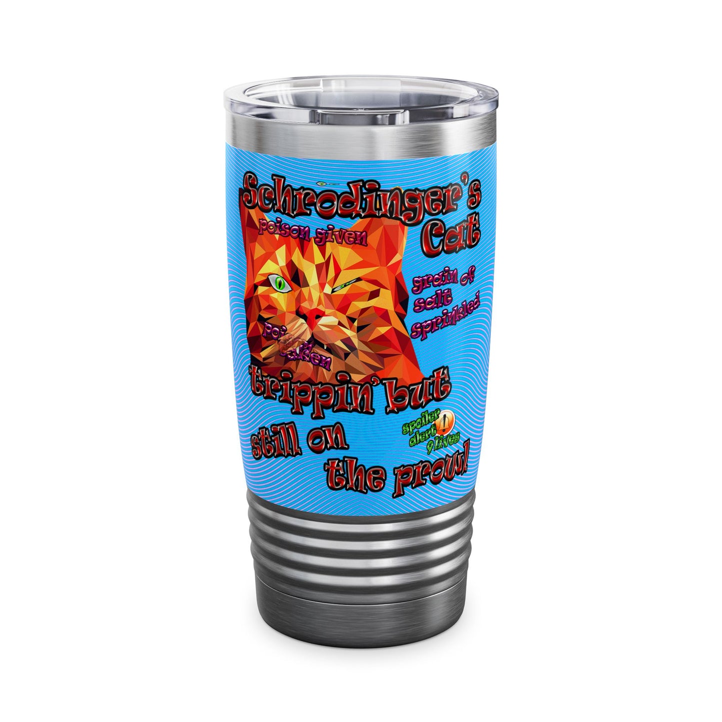 schrodinger's cat - Ringneck Tumbler, 20oz (light blue-purple wave)