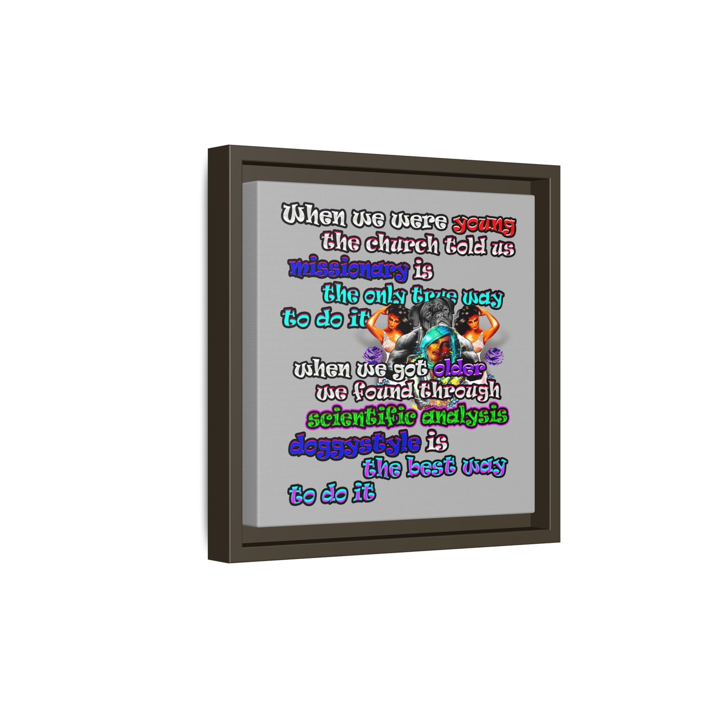 doggystyle - framed canvas art (light grey)
