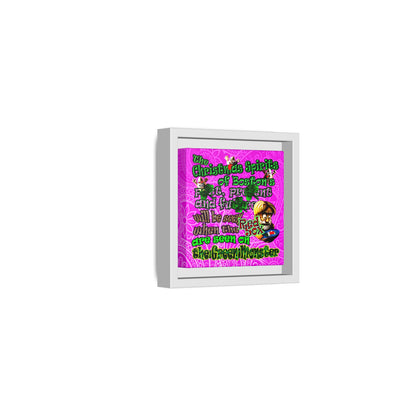 christmas spirits of boston - framed canvas art (pink swirl)