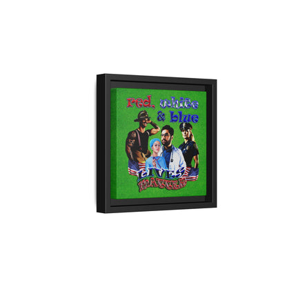 rw&b lives matter - framed canvas art (green turf)