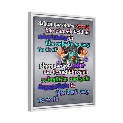 doggystyle - framed canvas art (brushed nickel)