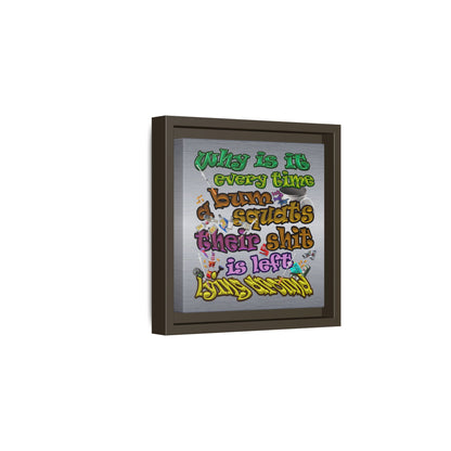 the bum's shit - framed canvas art (brushed nickel)