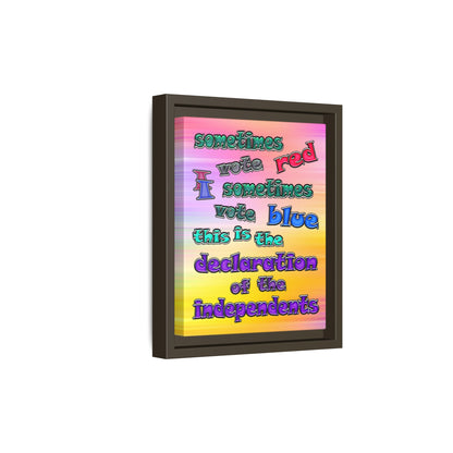 declaration of the independents - framed canvas art (color blur)