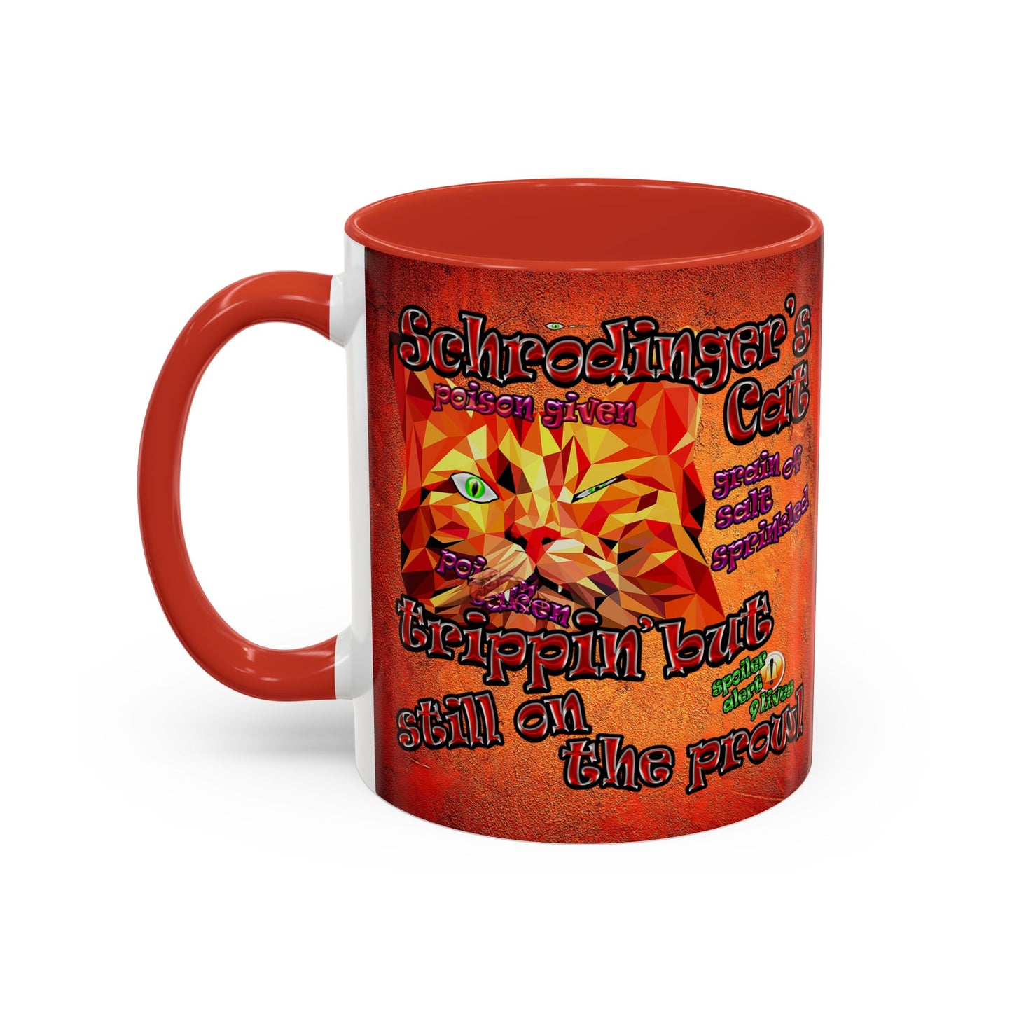 schrodinger's cat - Accent Mug (burnt orange)