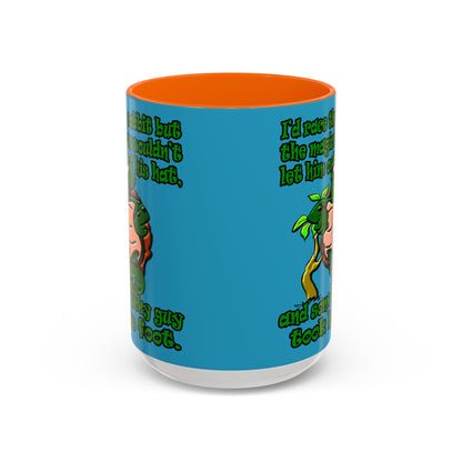 turtle race - Accent Mug (turquoise)