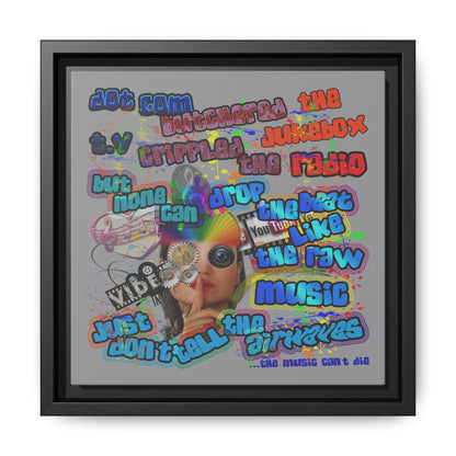 drop the beat - framed canvas art (grey)