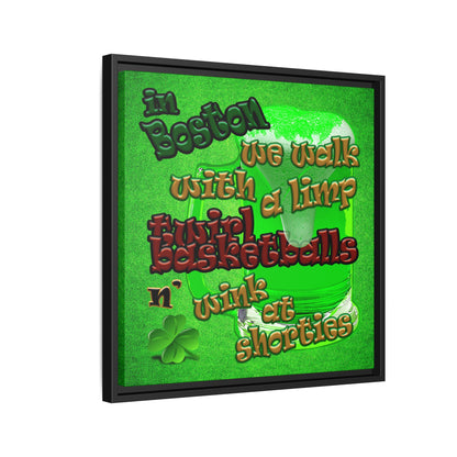 celtics logo - framed canvas art (green turf)