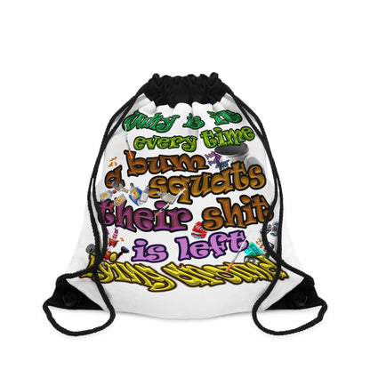 the bum's shit - Drawstring Bag (white)