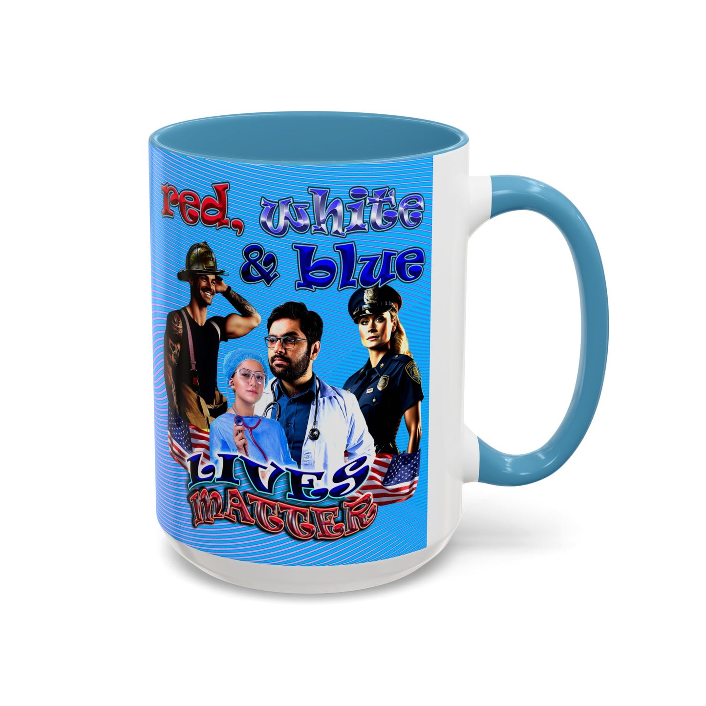 rw&b lives matter - Accent Mug (light blue-purple wave)