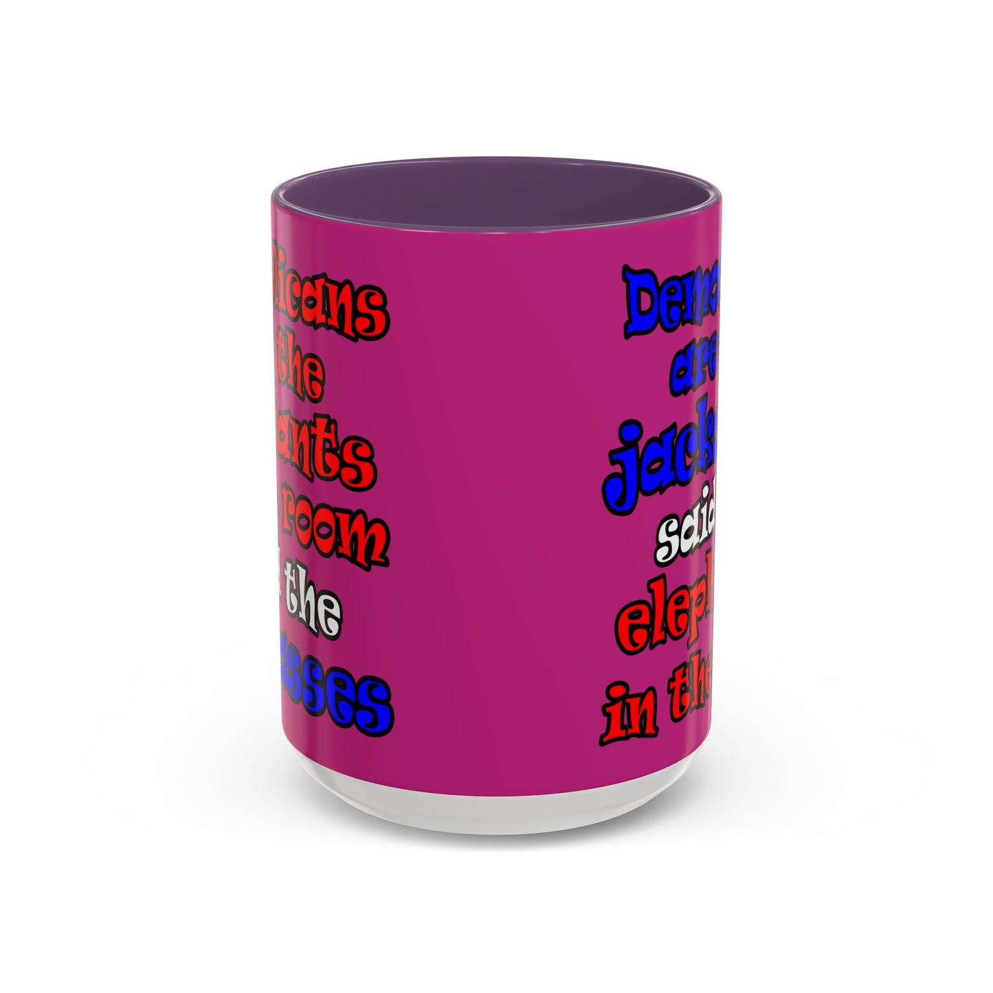 donkeys and elephants - Accent Mug (pink)