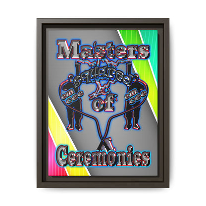em cee squared - framed canvas art (rainbow split)