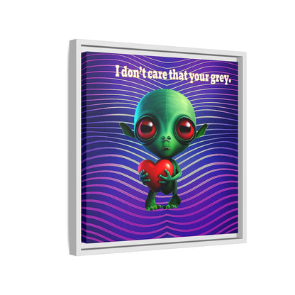 I don't care that your grey - framed canvas art (purple wave)