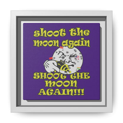 shoot the moon again - framed canvas art (purple)