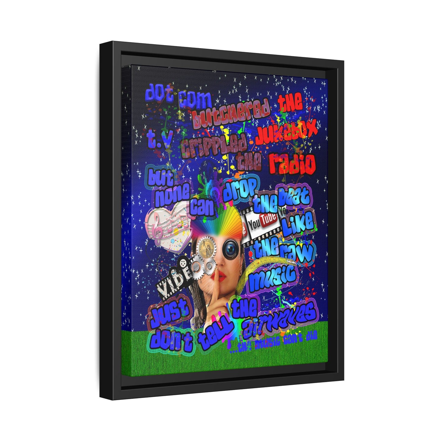drop the beat - framed canvas art ('snoops' background)