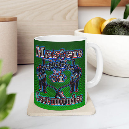 em cee squared - White Mug (logo green)