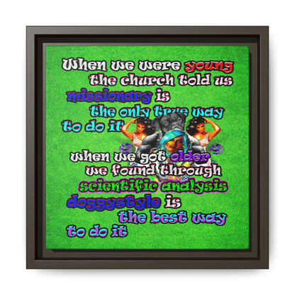 doggystyle - framed canvas art (green turf)