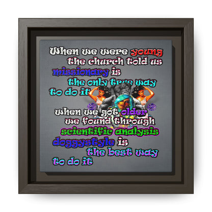 doggystyle - framed canvas art (grey-light grey)