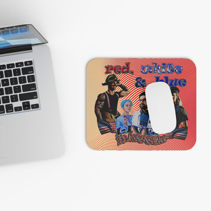 rw&b lives matter - Mouse Pad (Rectangle) (yellow-orange wave)