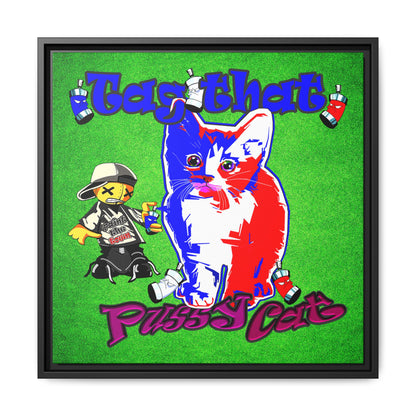 tag that - framed canvas art (green turf)
