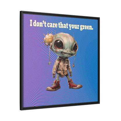 I don't care that your green - framed canvas art (light blue-purple wave)